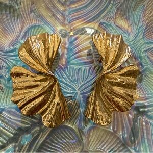 Elegant Gold Half Flower Earrings